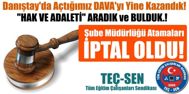 Teç-Sen Şube Müdürlüğü Açıklaması