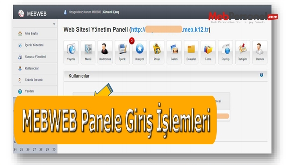 MEBWEB Panele Giriş İşlemleri
