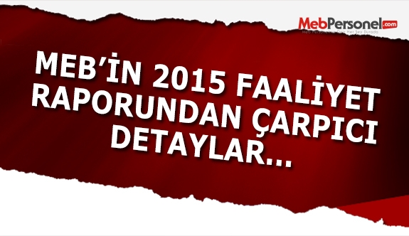 MEB 2015 İdare Faaliyet Raporu'ndan Çıkan Çarpıcı Sonuçlar