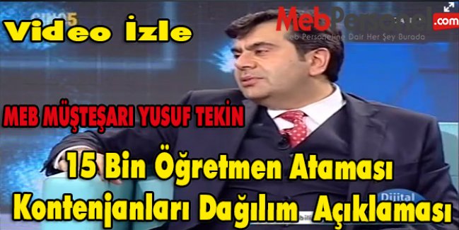 Yusuf Tekin,15 Bin Öğretmen Ataması Kontenjanları Konusunda Açıklama Yaptı