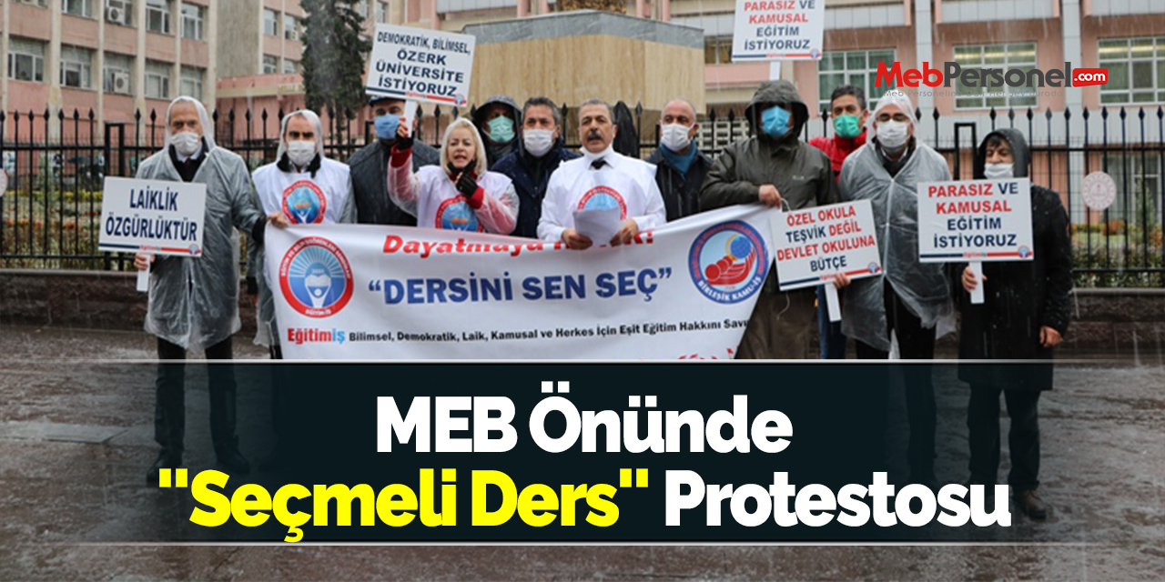 MEB Önünde ''Seçmeli Ders'' Protestosu