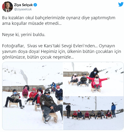 Bakan Ziya Selçuk'tan iç ısıtan paylaşım