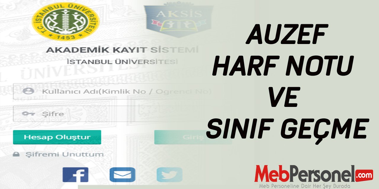 Auzef Harf Notları ve anlamları