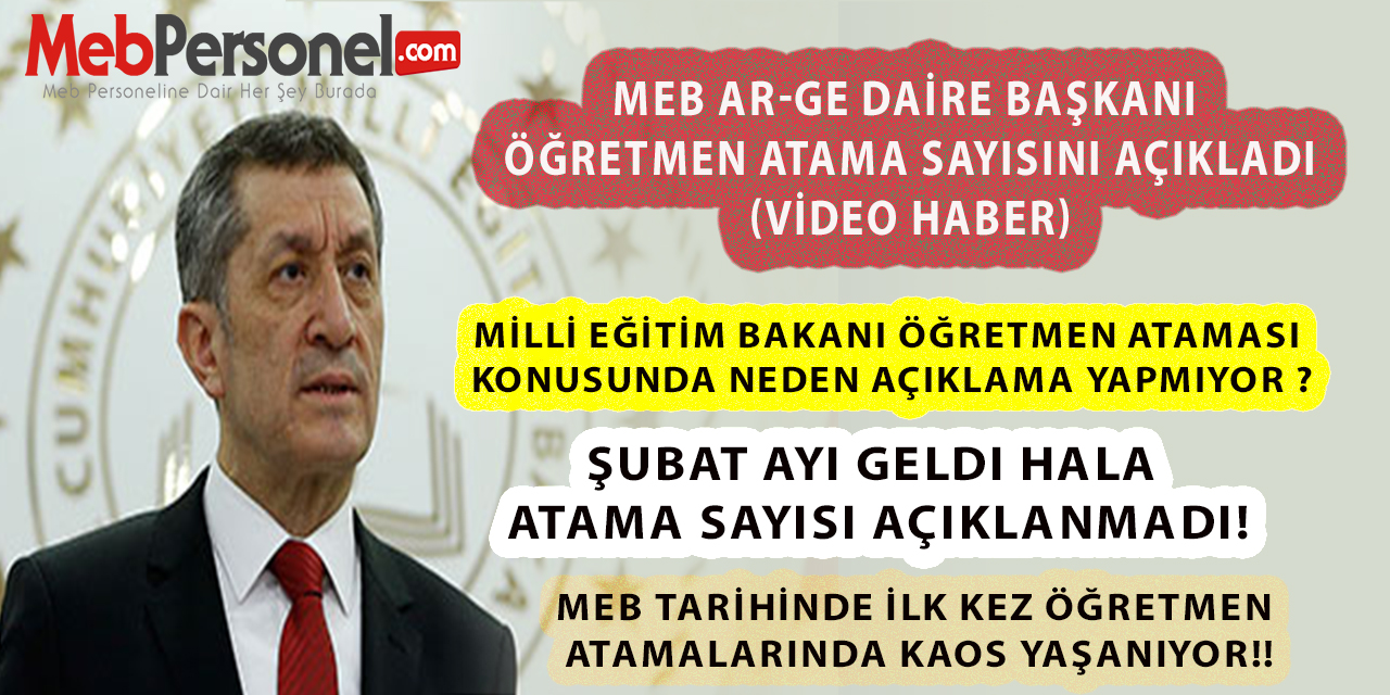 MEB AR-GE DAİRE BAŞKANI ÖĞRETMEN ATAMA SAYISINI AÇIKLADI