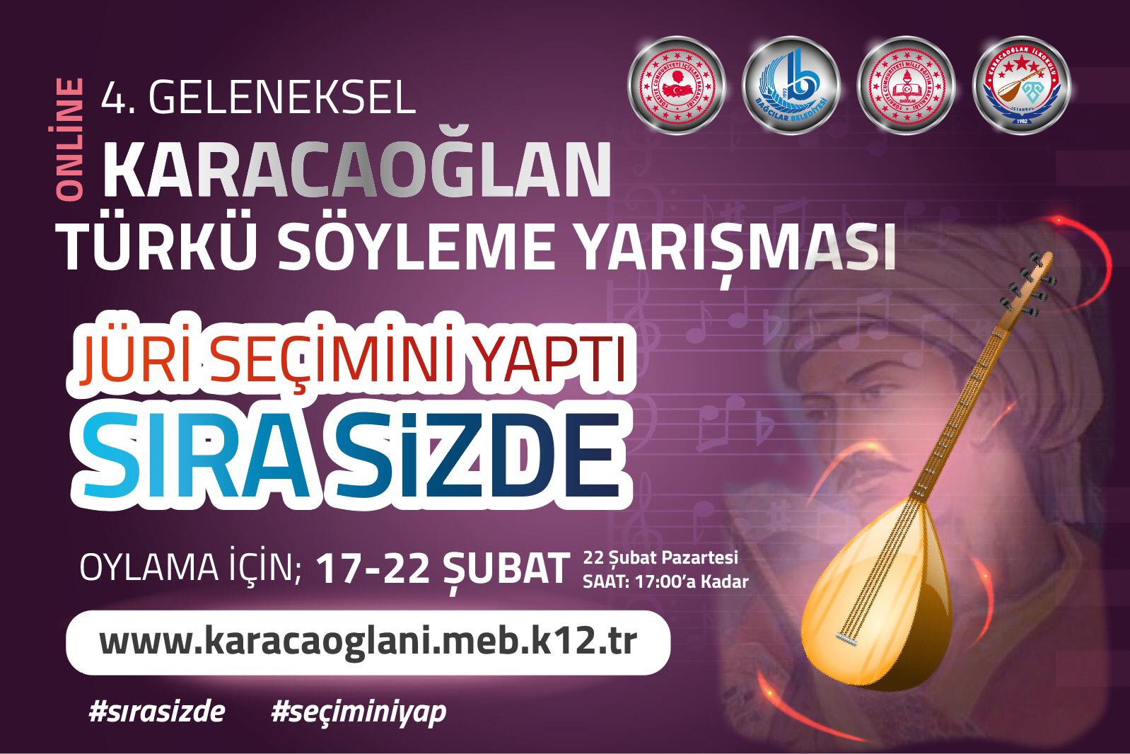 KARACAOĞLAN TÜRKÜ SÖYLEME YARIŞMASI HALK OYLAMASI BAŞLADI