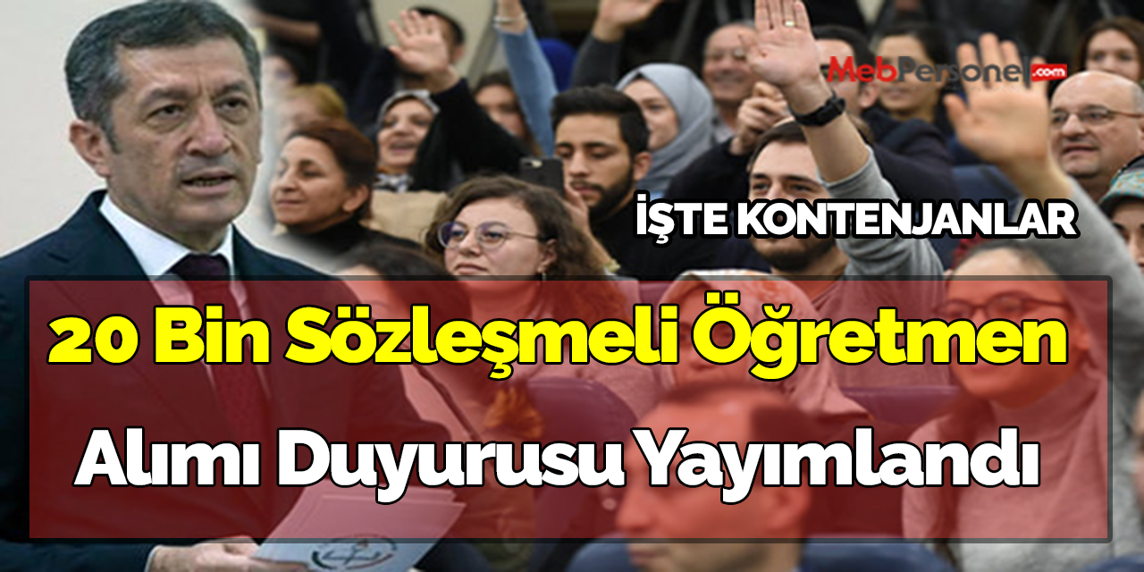 Mart Sözleşmeli Öğretmen Atama Duyurusu yapıldı! İşte kontenjanlar