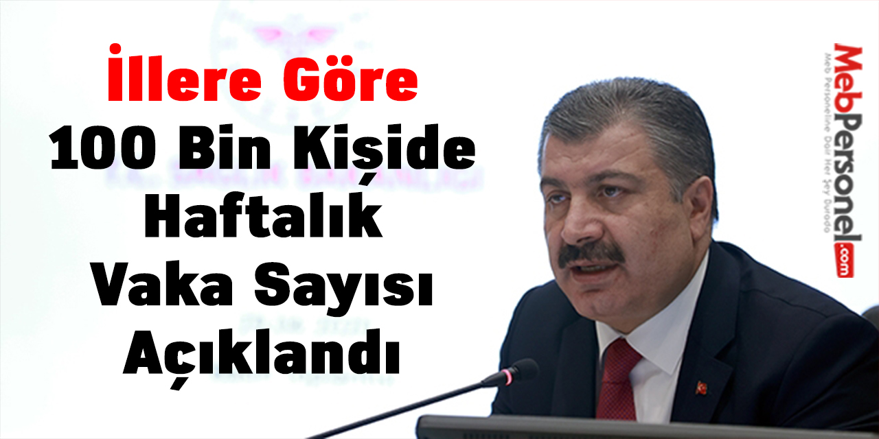 İllere Göre 100 Bin Kişide Haftalık Vaka Sayısı Açıklandı