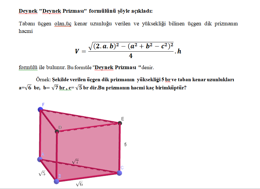 Ethem Deynek'ten 22. Formül (Deynek Prizması)