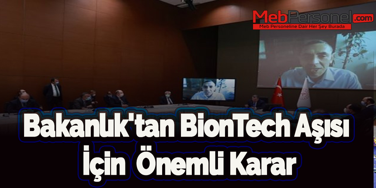 Bakanlık'tan BionTech Aşısı İçin  Önemli Karar