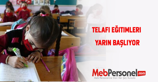 Telafi eğitimleri yarın başlıyor