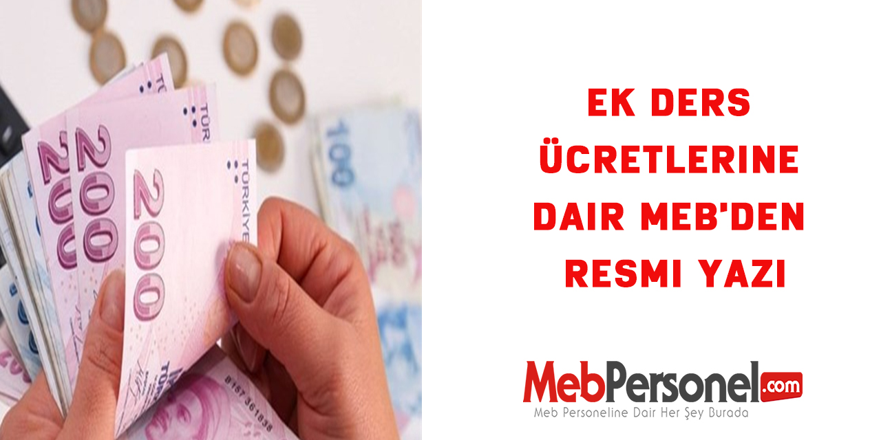 EK ders ücretlerine dair MEB'den Resmi Yazı
