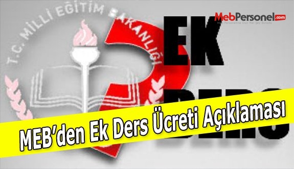MEB’den Ek Ders Ücreti Açıklaması