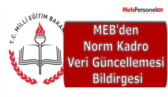 MEB'den Norm Kadro Veri Güncellemesi Bildirgesi