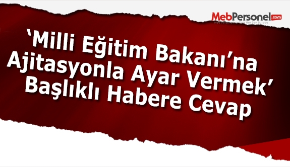 Milli Eğitim Bakanlığını Savunmak Tetikçi Müfterilerin İşi Değildir!