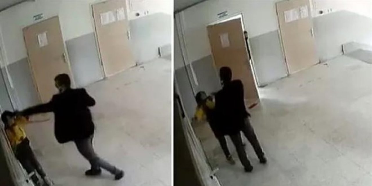 Öğretmenden, öğrenciye tokat ve yumruklu dayak kamerada