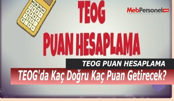 TEOG'da Kaç Doğru Kaç Puan Getirecek? TEOG Puan Hesaplaması