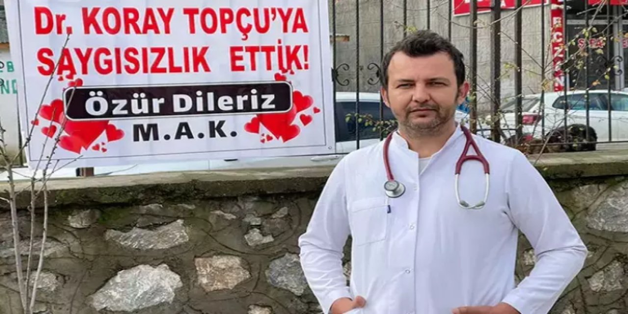Tartıştıkları Doktordan Pankartla Özür Dilediler