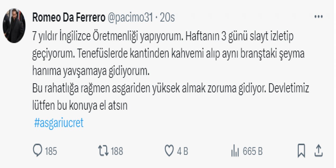 Öğretmen olduğunu iddia eden hesap tepkilere sebep oldu