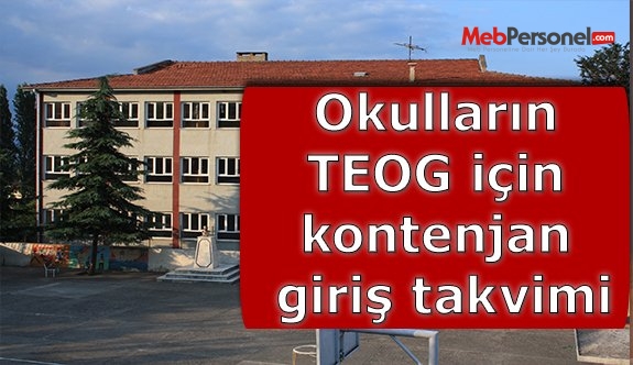 Okulların TEOG için kontenjan giriş takvimi