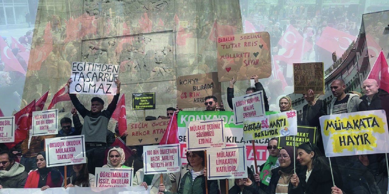 Ulus'ta Atama Bekleyen Öğretmenlerin Mülakatsız 68 Bin Atama Sesleri Yankılandı
