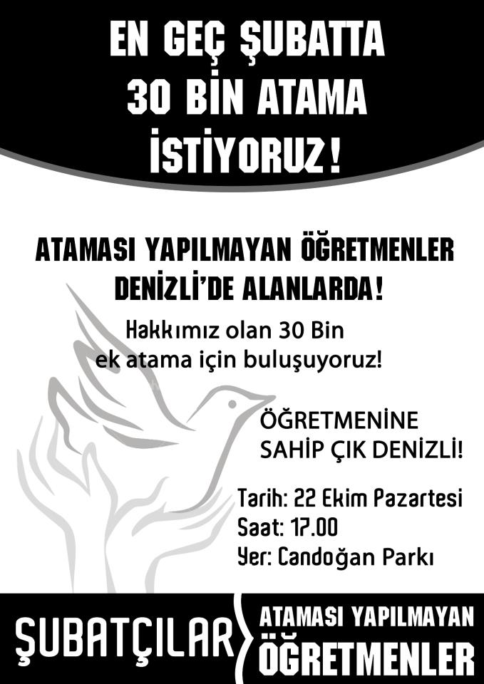 Ataması Yapılmayan Öğretmenler Denizli'de Alanlarda
