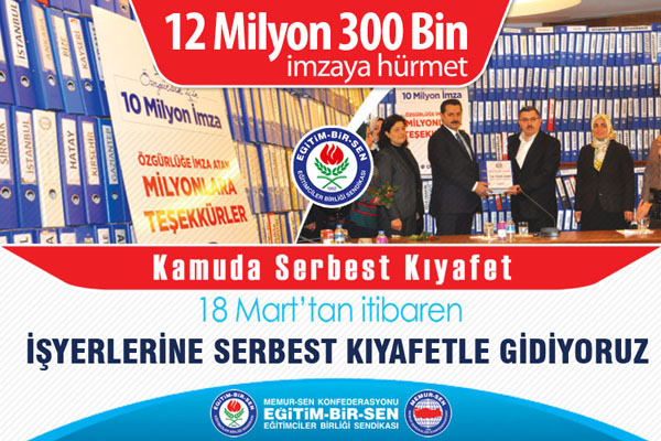 Egitim Bir-Sen serbest kıyafet eylemine başlıyor