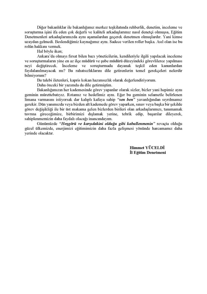 MEB'DEKİ (ŞOK HABER) ÜZERİNE DEĞERLENDİRME (YENİ)
