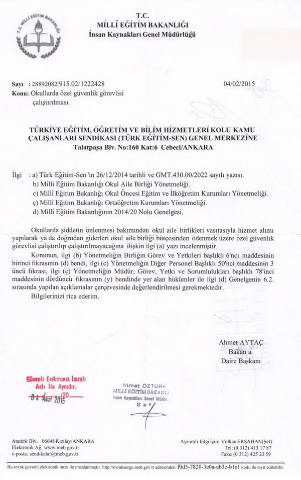 Okullarda özel güvenlik görevlisi çalıştırılabilecek