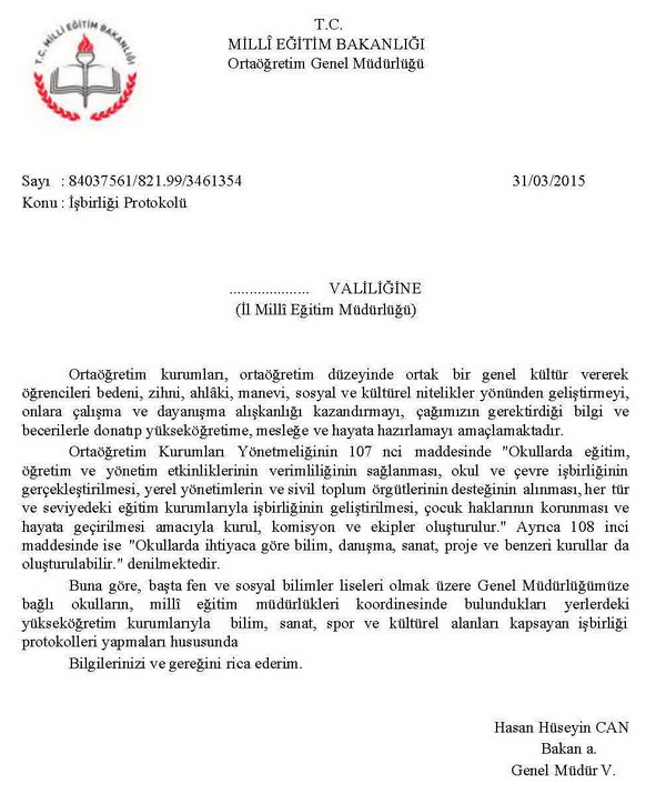 Fen ve sosyal bilimler liseleri üniversitelerle protokol yapacaklar