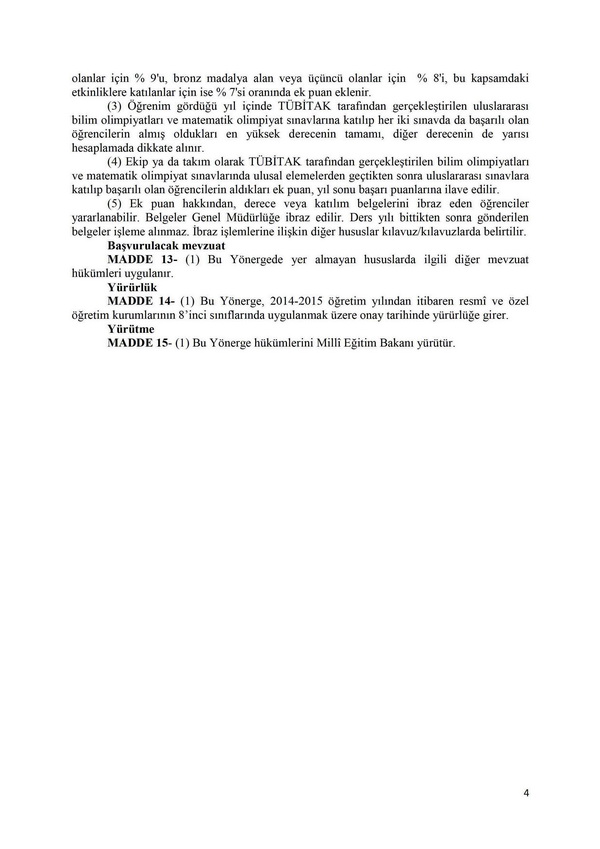 Ortaöğretim kurumları geçiş yönergesi değişti