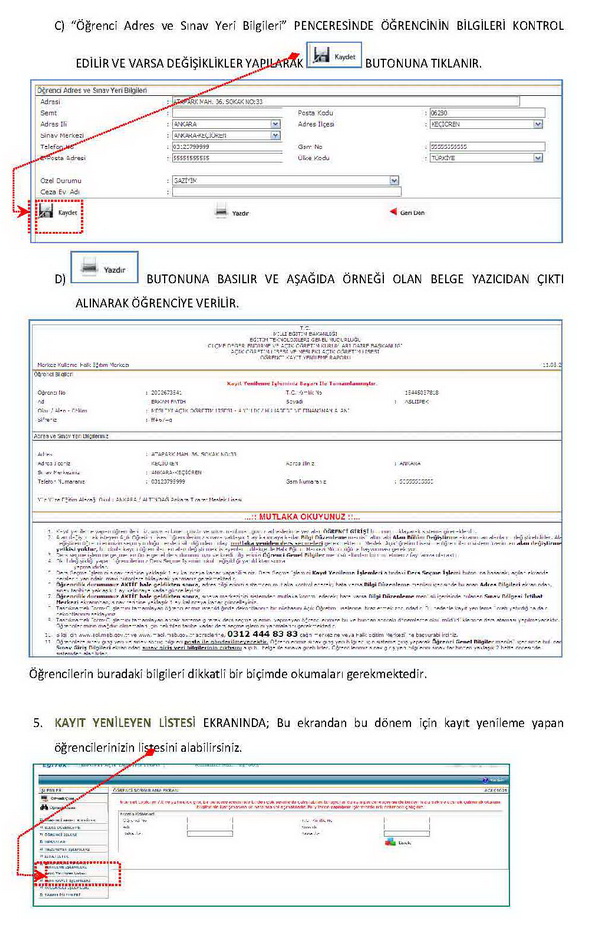 Mesleki Açık Öğretim Lisesi kayıt yenileme ücreti 25,00 TL