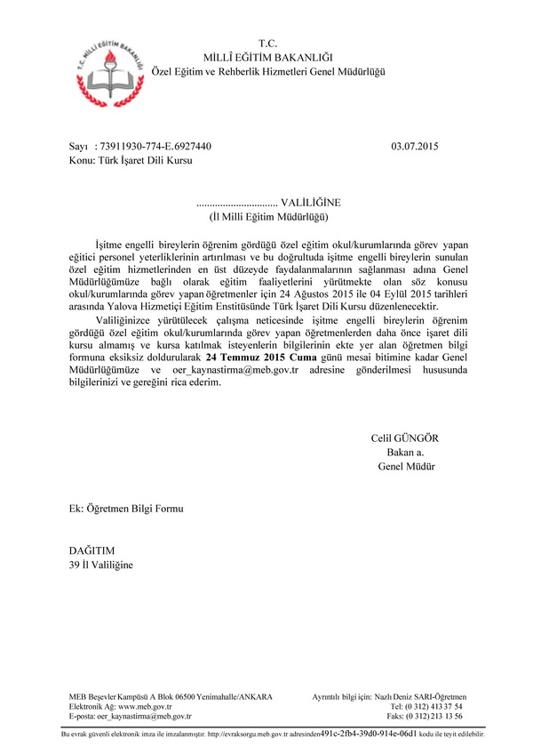 Türk İşaret Dili Kursu düzenlenecek