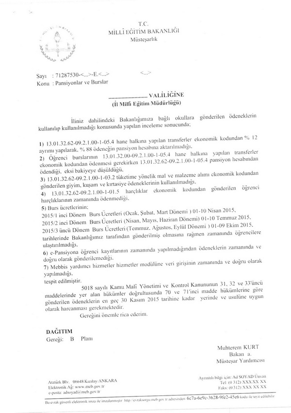 MEB'den pansiyon ve burs uyarıları