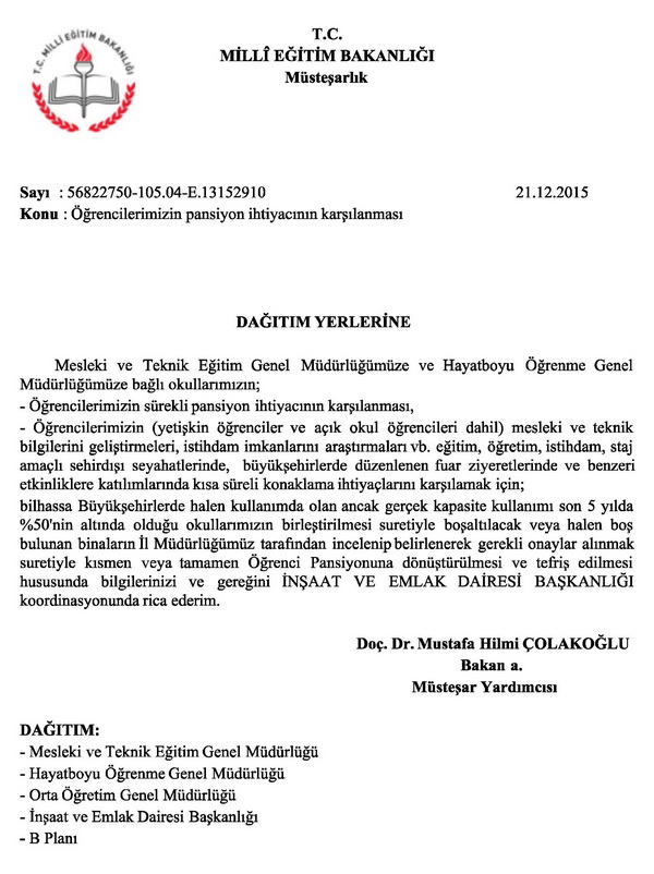 Kapasitesi düşük okullar kapatılarak pansiyon yapılacak