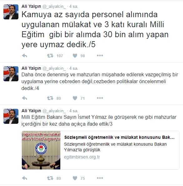 EBS Genel Başkanı Ali Yalçın'dan Mülakat Açıklaması