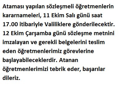 Ataması Yapılan Sözleşmeli Öğretmenlerin Yapacağı İş ve İşlemler