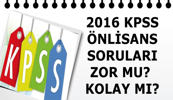 KPSS Önlisans Soru Ve Cevapları ( 16 Ekim 2016)