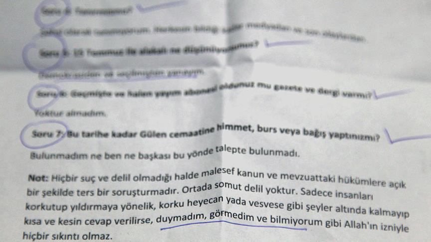 FETÖ'den üyelerine 'duymadım, görmedim, bilmiyorum' talimatıt