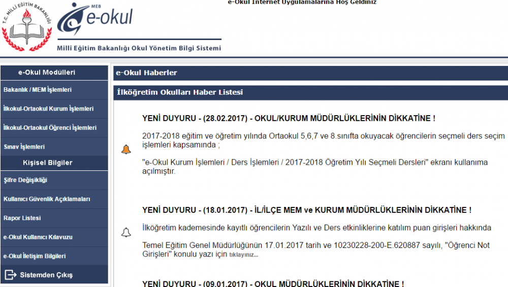 MEB, e-okul modülünü yeniledi