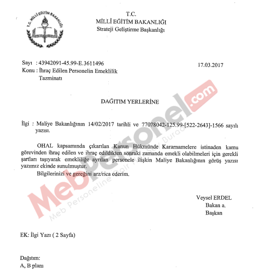 KHK İle İhraç Edilenlerin Emeklilik Tazminatı
