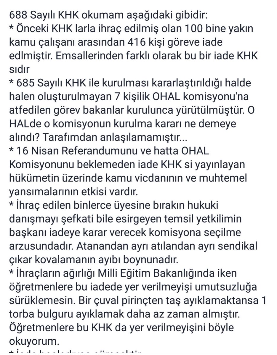 İhraç ve Göreve İade Açıklaması