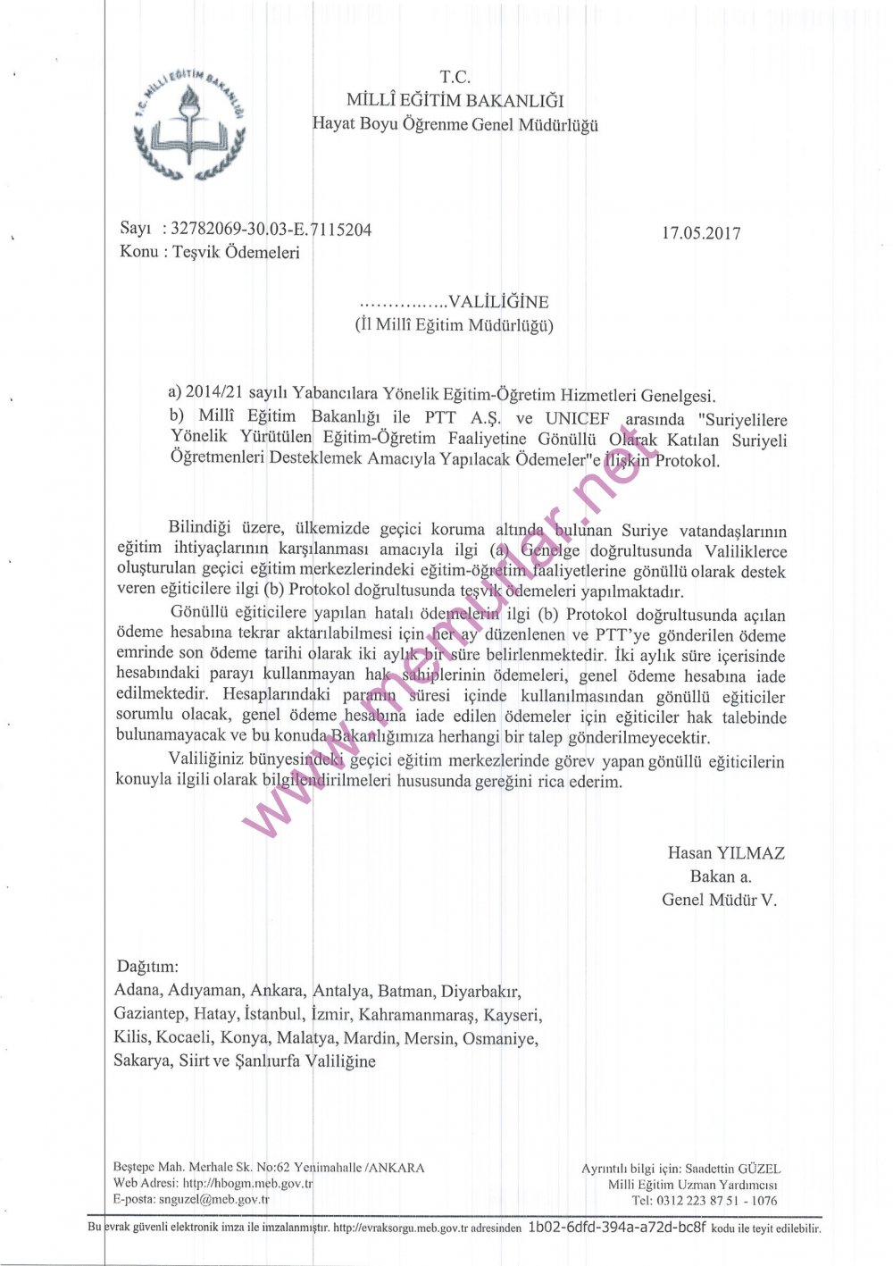 MEB'den teşvik ödemesi uyarısı