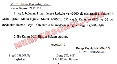 3 İle Milli Eğitim Müdürü Ataması Yapıldı