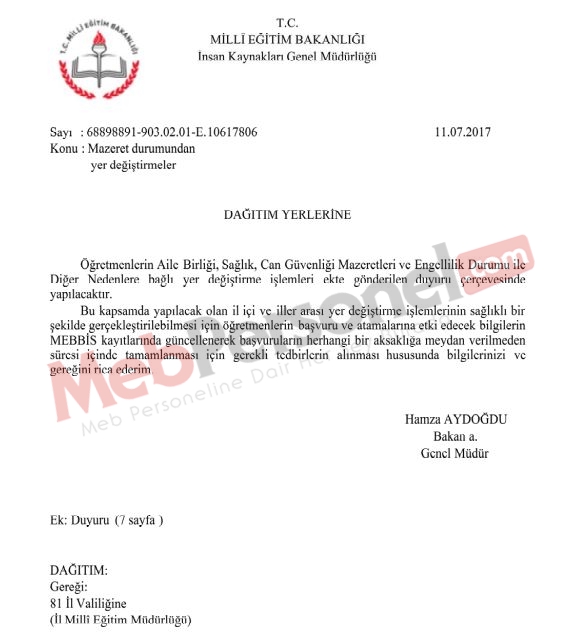 Öğretmenlerin Özür Grubu Atama Kılavuzu Yayımlandı