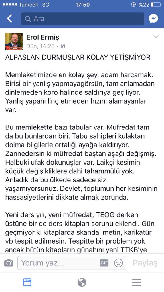 TALİM TERBİYE KURULU BAŞKANINA EĞİTİM-BİR-SEN SAHİP ÇIKTI