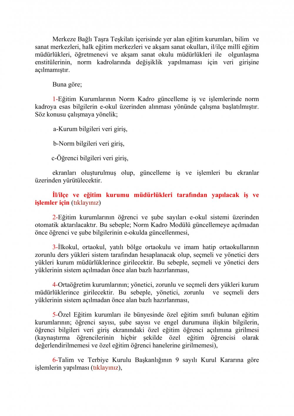 NORM KADRO GÜNCELLEMESİNDE DİKKAT EDİLMESİ GEREKEN HUSUSLAR - OKUL YÖNETİCİLERİNİN YAPMASI GEREKEN İŞLEMLER