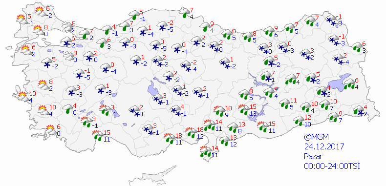 Yarın  kar yağışı bekleniyor. Kar yağışı olacak iller