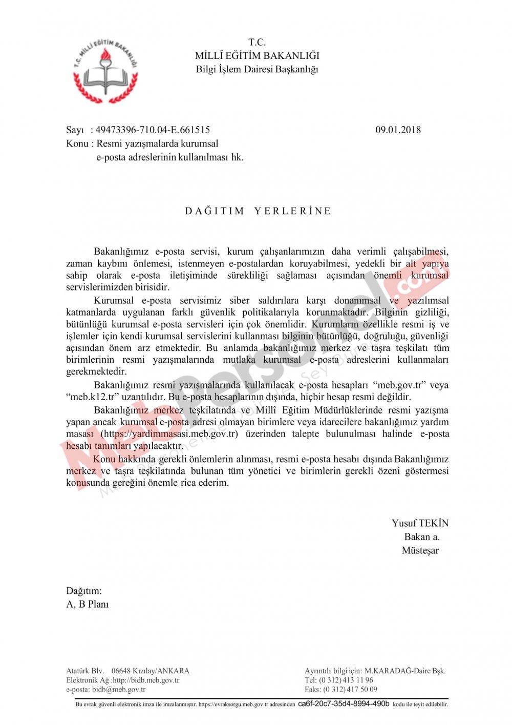 MEB&#39;den Okul ve Kurumlara &#39;&#39;Resmi Yazışma&#39;&#39; Uyarısı