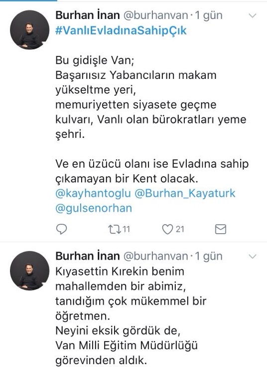 Van Halkı İl Milli Eğitim Müdürüne Sahip Çıktı