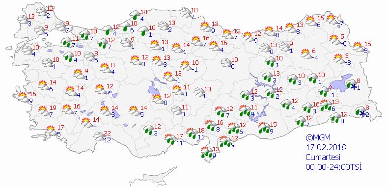 Türkiye'nin büyük bölümü güneşli-Haritalı